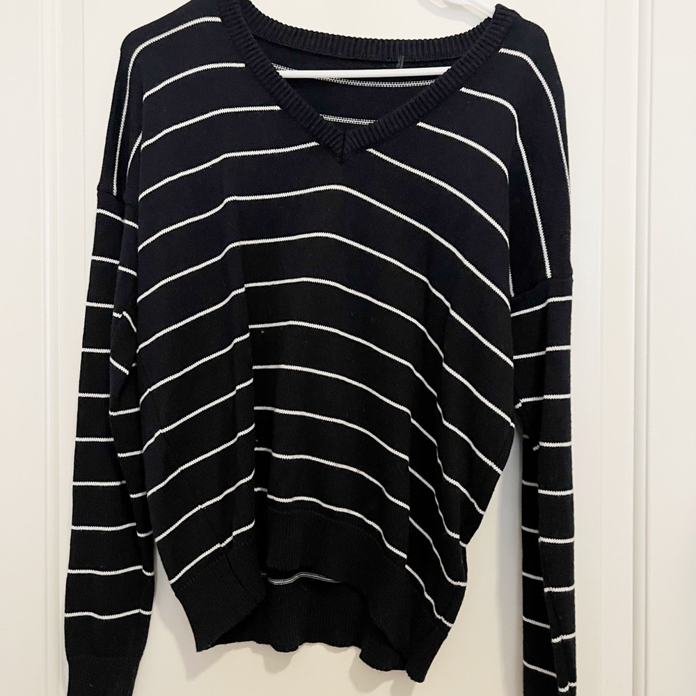V-Neck Striped Sweater